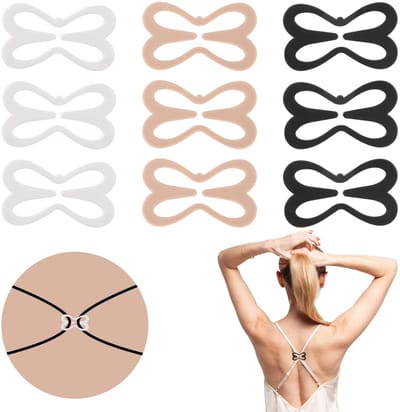 Dailygoody - BH-dragers - Bevestigingsclips - Verborgen bandjes - 9 stuks - Racerback - Anti-slip beha-clips - Geschikt voor dames - Gekruiste rugclips
