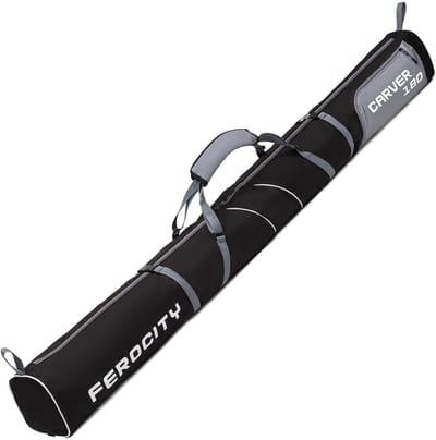 FEROCITY - Skitas voor één paar ski's 180cm - Bescherming voor winteruitrusting - Grijs / Zwart