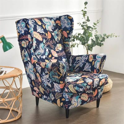 Bloemenprint Oorfauteuil Hoes Stretch Spandex Fauteuilhoes Relax Sofa Hoezen Met Zitkussenhoezen Voetenbankhoes
