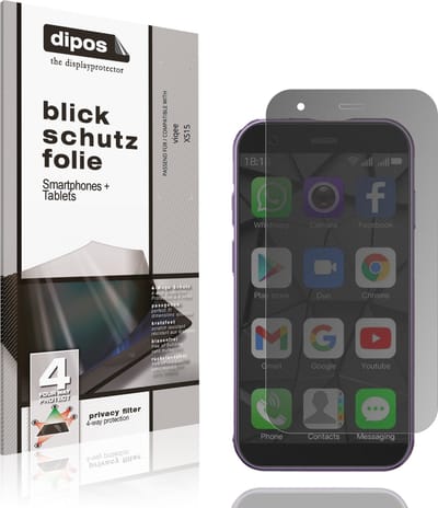 dipos – Matte Privacy Screenprotector geschikt voor viqee XS15 | Anti-Spy Beschermfolie