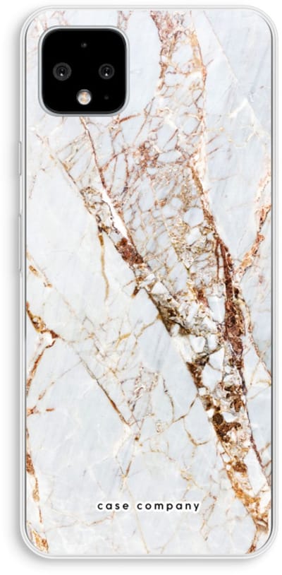 Case Company® - Hoesje geschikt voor Google Pixel 4 XL hoesje - Goud marmer - Soft Cover Telefoonhoesje - Bescherming aan alle Kanten en Schermrand