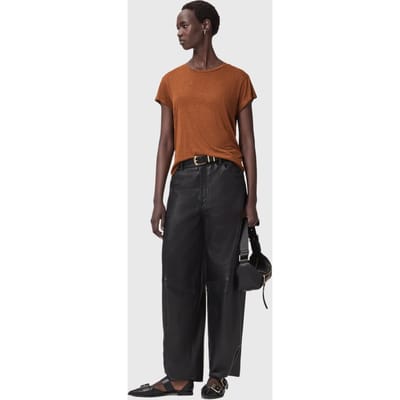 AllSaints Anna Shimmer Tee Rust Brown Taglia: XS | Maglie Sportivi Outlet | Donna | Marrone