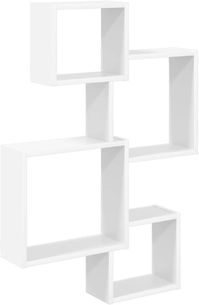 vidaXL - Wand - Kubus - Planken - Muurmontage - Wit - 64 - x - 13,5 - x - 91,5 - cm