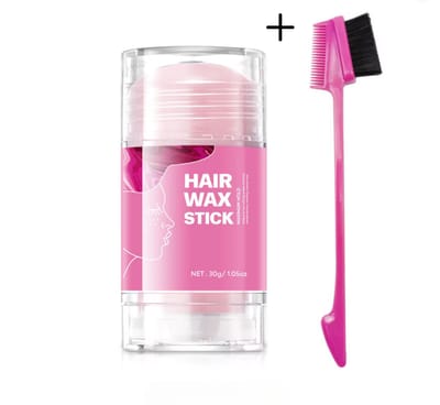 Professionele haar styling extra strong Wax Stick Met Borstel, Haar wax stick Met Geur, Anti pluis wax stick, Edges Borstel, glad haar voor vrouwen - borstels tegen haarpluis en Babyhaartjes - Rose - Dollsbeauty