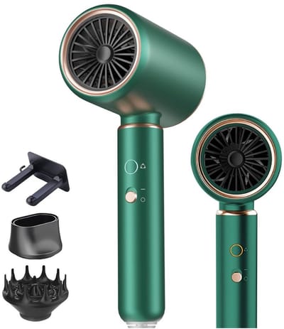 MKSS® Fohn met Diffuser - Haardroger Krullen - Haarfohn - Fohnborstel - Groen