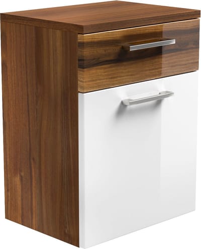 Lage badkamerkast Ilse Antraciet - Walnoot - Breedte 40 cm - Hoogte 53 cm - Diepte 30 cm