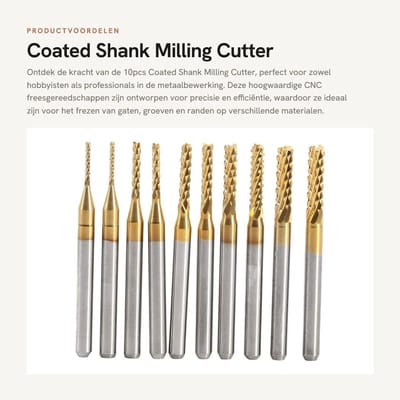 Dailygoods- Schachtfrees 10 Stuks - Gecoate Hardmetaal - CNC-Frees Gereedschap - Ultrafijnkorrelig - Hoge Slijtvastheid - Scherpe Snijranden