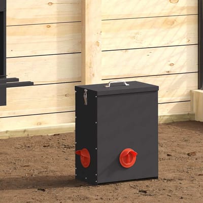 vidaXL - Kippenvoerbak - Zwart - 32,5 - x - 20,5 - x - 43 - cm - 25 - kg - Koudgewalst - Staal