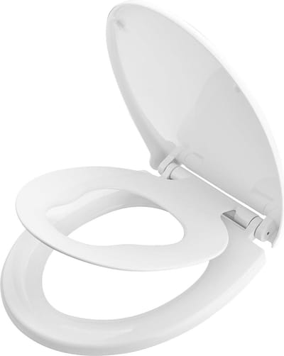 Familie-toiletbril met softclose systeem voor O-vormig toilet - eenvoudig schoon te maken - wit