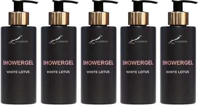 Showergel White Lotus 300 ml - gouden pomp - 5 stuks