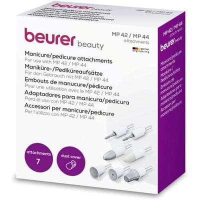 Beurer MP 42/MP 44 Manicure- en pedicure opzetstukken - Set van 7 opzetstukken van saffier en vilt - Beschermkapje