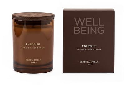 Well Being - ENERGISE - Geurkaars 230 gram - Orange Blossom & Ginger - Cereria Mollà 1899 - NIEUW