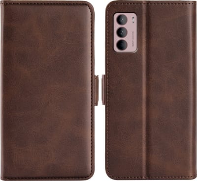 MobyDefend Hoesje - Geschikt voor Motorola Moto G42 - Luxe Wallet Book Case (Sluiting Zijkant) - Bruin