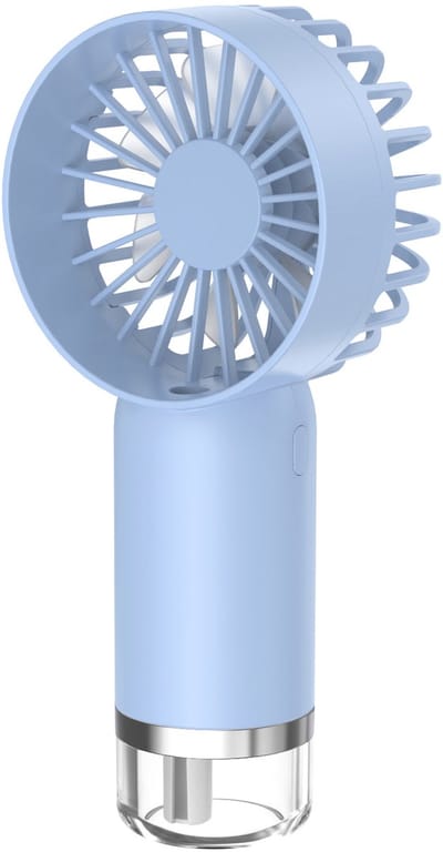 Draagbare USB-handventilator met sproeifunctie - Mini-luchtbevochtiger en koelapparaat voor om de nek - Geschikt voor gebruik buitenshuis - Lichtgewicht en oplaadbaar - Ideaal voor op reis en warm weer - Blauw