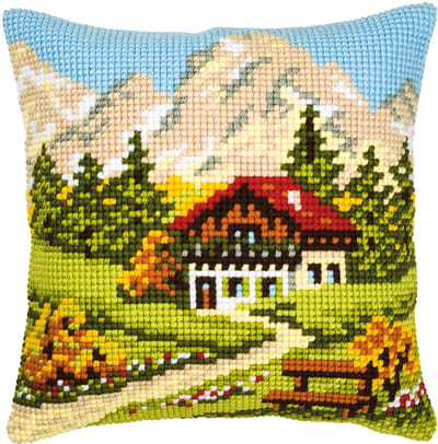 Vervaco - Kruissteekkussen kit - Berglandschap - PN-0008600 - Borduren - Borduurpakket - Borduurpakket volwassenen - Borduurpakket kind