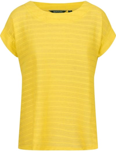 Het Regatta Adine T-shirt met korte mouwen - dames - Coolweave - katoen - Geel