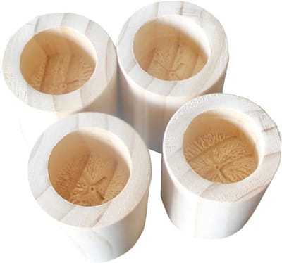 Houten meubelverhogers - Meubelsteunen Bedlifters - Meer Opbergruimte - Stevig Groefontwerp - 10cm Hoog - Houtkleur
