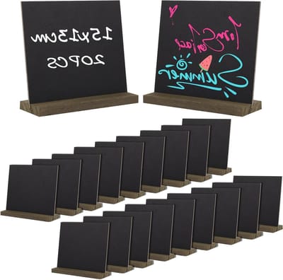 Set van 20 Kleine Schoolborden voor Bruiloften, Feesten en Prijskaartjes - 15 x 13 x 0.3 cm, Ideaal voor Creatieve Decoratie en Organisatie