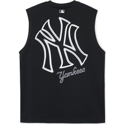 MLB SS24 New York Yankees Logo Print Ronde Hals Casual Los Sport Lichtgewicht Ademend Mouwloos Vest Unisex Vesten Zwart 3ATKB0343-50BKS M white