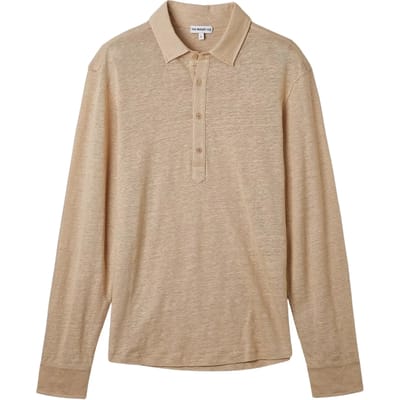 Poloshirt met lange mouwen in linnen jersey The Resort Co Popover