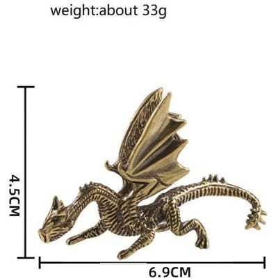 Laiton Seigneur Dragon Maléfique Démon Dragon Miniatures de Bureau Figurines Dragon Miniature Figurines Jeu de Guerre de Bureau Échecs Statues cadeaux beige
