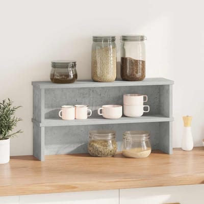 vidaXL - Keukenrekken - stapelbaar - 2 - st - 50x15x16 - cm - betongrijs