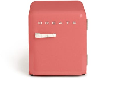 CREATE - Koelkast in retrostijl - Terracotta - Handvat Marmer - FRIDGE RETRO 48L