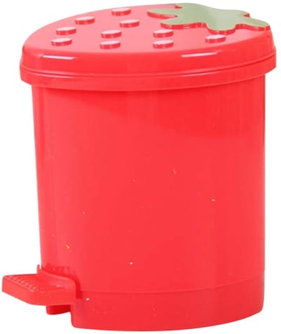 Decoratieve Afvalemmer - Bureau Prullenbak - Ruimte Besparen - Cartoon Print - 16 cm - Rood
