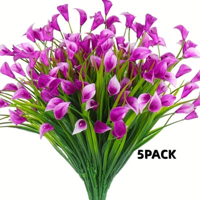 Kunsttulpen, Levendige Gemengde Kleuren Realistische Plastic Bloemen voor Binnen- en Buitendecoratie, Geweldig voor Thuis-, Veranda- en Begraafplaatsdecoratie purple
