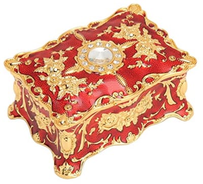 longziming -Juwelenbox - Sieradenopslag - Hoogwaardig Metaal En Fluweel - Elegante Toilettentafeldecoratie En Bescherming Tegen Krassen - 1 Stuk - rood
