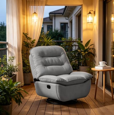 HAUSS SPOLE Fauteuil - Relaxfauteuil - Handmatig Verstelbaar Met Voetensteun En 360 Graden Draaibaar - Voor Woonkamer - Stof Donkergrijs