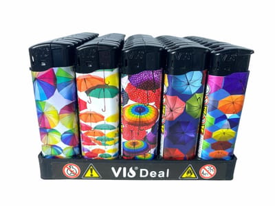 Klik aanstekers 50 stuks in tray navulbaar - London City print- electronic aansteker - Unilite lighters