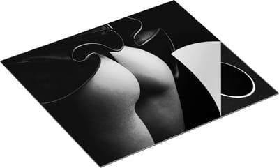 Chefcare Inductie Beschermer Vrouwen Billen onder een Rok - Erotiek - Zwart Wit - 60x50 cm - Afdekplaat Inductie - Kookplaat Beschermer - Inductie Mat