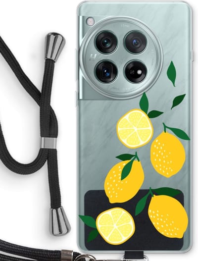 Case Company® - Hoesje met koord geschikt voor OnePlus 12r hoesje met Koord - You're my lemon - Telefoonhoesje met Zwart Koord - Bescherming aan alle Kanten en Over de Schermrand