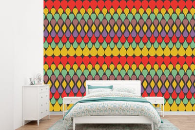 Behang - Fotobehang Vintage - Retro - Kleuren - Patronen - Breedte 360 cm x hoogte 260 cm