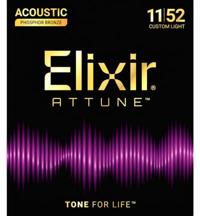 Elixir 21027 Attune Coated Akoestische Gitaarsnaren (11-52) Custom Light
