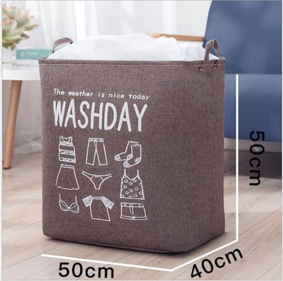 SUNMOOL Wasmand - Waszak - Laundry bag - Laundry basket - Opvouwbaar - 100 Liter - Bruin