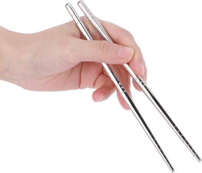 Herbruikbare RVS Eetstokjes 17,5 cm - Duurzaam Keuken Gereedschap, Vaatwasmachinebestendig, Perfect voor Aziatische Gerechten