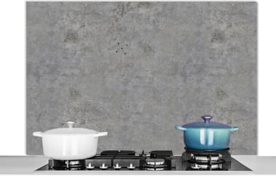 Spatscherm keuken 120x80 cm - Kookplaat achterwand Beton - Industrieel - Patronen - Muurbeschermer - Spatwand fornuis - Hoogwaardig aluminium