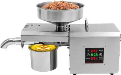 Elektrische Oliepers voor Noten en Zaden - Automatische Persmachine van RVS met Verwarming, 220V voor Kwalitatieve Olie-extractie
