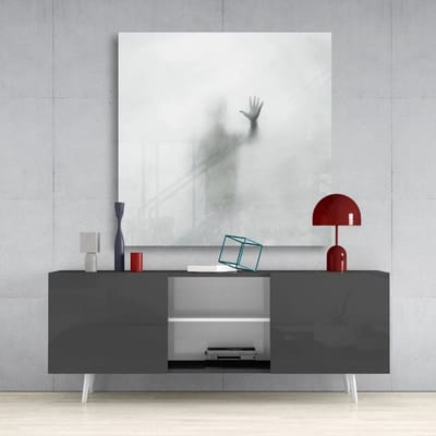 Glasschilderij Vierkant Shadow Silhouette – Modern Abstract Wanddecoratie - 50x50 cm