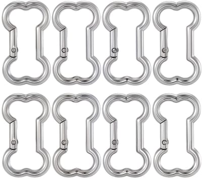 Dailygoods- Sleutelhanger 10Pcs - Bone Sleutelhanger Clip - Karabijnhaak - Zilver Legering - Unieke Hondenbot Ontwerp - Voor DIY Ambachten