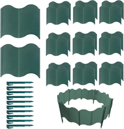 Tuinranden - Bloembed afscheiding - Tuin decoreren - Flexibel en aanpasbaar - 20 stuks - Groen