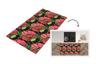 Keukenloper - Loper keuken - Bloemen - Natuur - Roze - Patroon - 120x60 cm - Keukenloper vinyl