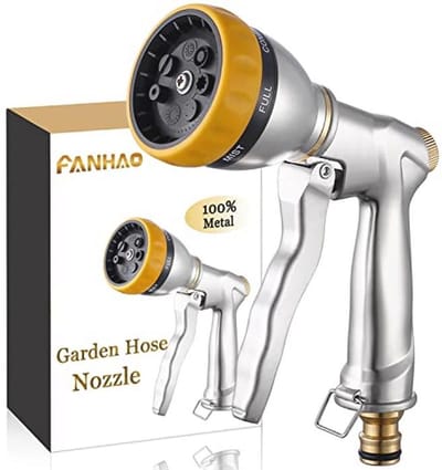 Heavy-duty tuinslangpistool met 7 sproeipatronen voor plantenbesproeiing en autowassen