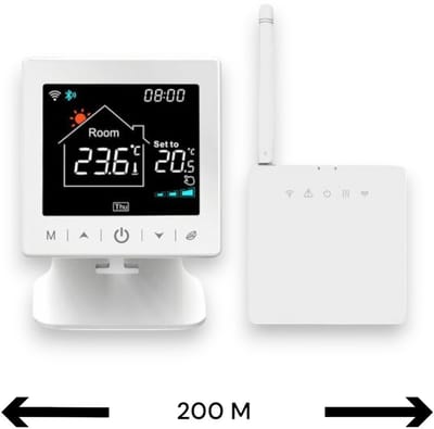 Thermostaat | Wifi | Tiptoetsbediening | Opbouw | Verwarmen | Tuya Smart Life | Zwart