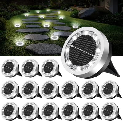 Ryoudavell - Tuin Grondspots Zonne-Energie - 6 Stuks - Solar Buitenverlichting - Tuinlamp op Zonne-Energie - Verlichting - Zonne-energie Verlichting - Sfeerlamp - Tuin - Lamp - Buitenlamp