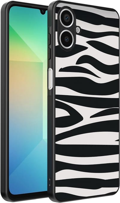 Smartphonica Telefoonhoesje Geschikt voor Samsung Galaxy A06 met zebra opdruk - TPU backcover case zebra design - Zwart Wit geschikt voor Samsung Galaxy A06