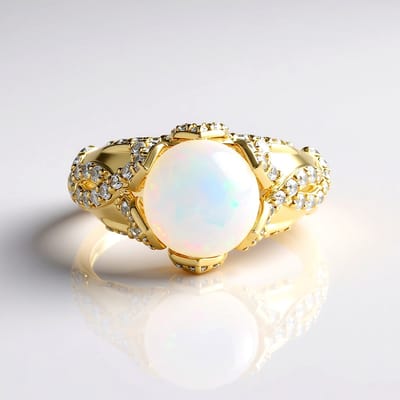 Welo Opaal Gouden Ring, Ethiopisch 2.052 ct