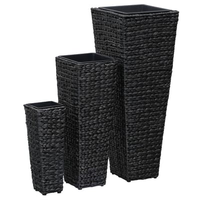 vidaXL - Plantenbakken - verhoogd - 3 - st - waterhyacint - zwart
